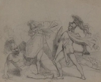 Battle Scene with Achilles by Jean Antoine Verschaeren — digital art print download