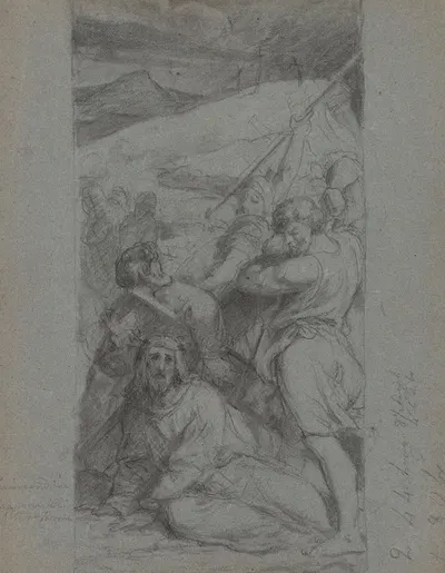 Christ's Fall under the Cross by Jean Antoine Verschaeren — digital art print download