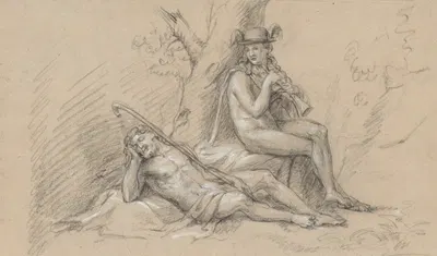 Mercury and Argus by Jean Antoine Verschaeren — digital art print download