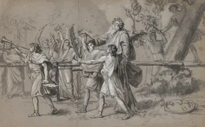 Old Man Carried in Triumph by Jean Antoine Verschaeren — digital art print download