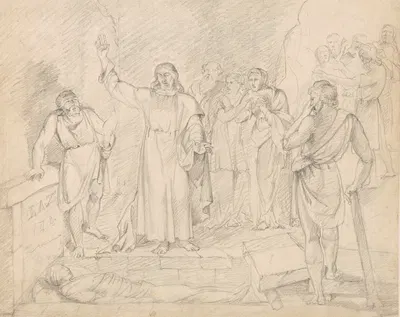 Resurrection of Lazarus by Jean Antoine Verschaeren — digital art print download