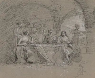Roman Banquet by Jean Antoine Verschaeren — digital art print download