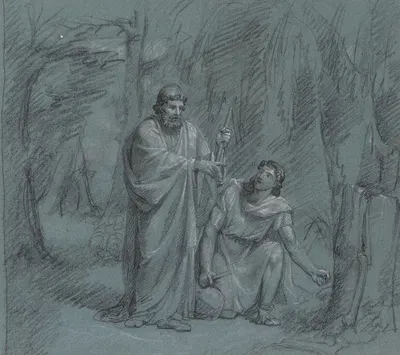 Samuel Questioning Saul by Jean Antoine Verschaeren — digital art print download