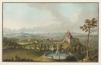 Vue générale des alpes et glaciers prise du Chateau de Worb by Johann Wolfgang Kleemann — digital art print download