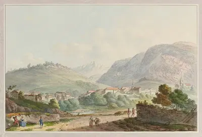 Vue de Montreux dans le Pays de Vaud by Joseph Emmanuel Curty — digital art print download