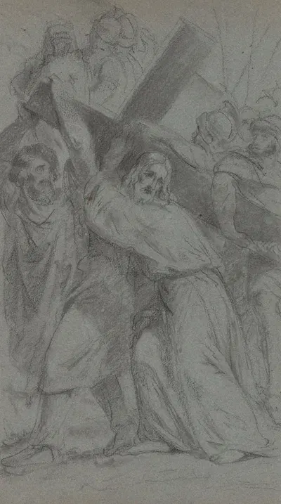 The Bearing of the Cross by Jean Antoine Verschaeren — digital art print download