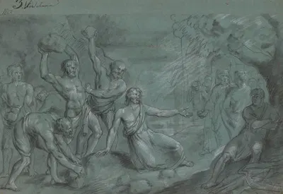 The Stoning of Stephen by Jean Antoine Verschaeren, 1822 — digital art print download