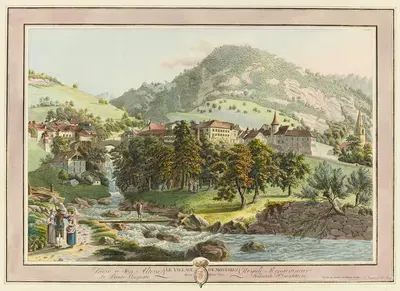 Le Village de Montreux. dessine depuis Crin by Pierre Samuel Louis Joyeux — digital art print download