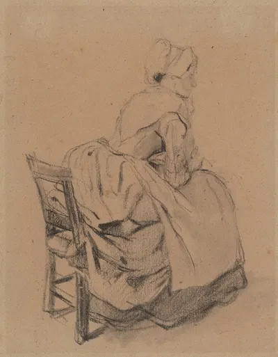 Seated Woman with Cap by Жан-Батист Маду — digital art print download