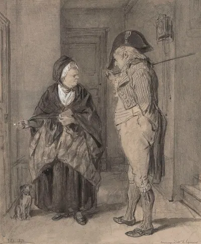 The Meeting on the Landing by Жан-Батист Маду, 1871 — digital art print download