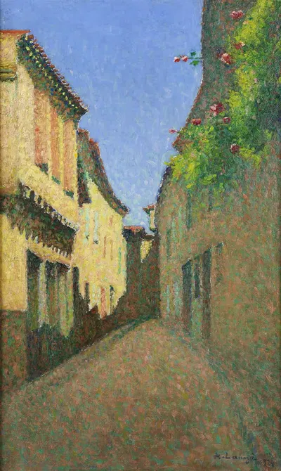 Улица с цветущим балконом by Ахилле Ложе, 1924 — digital art print download