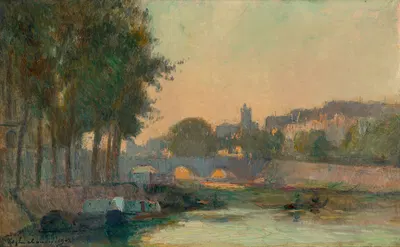 Париж, Сена и остров Сите by Альбер Лебур, 1902 — digital art print download