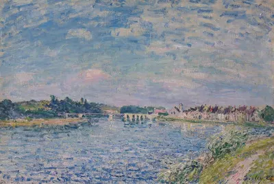 La Seine à Saint-Mammès, le soir by Alfred Sisley, 1885 — digital art print download