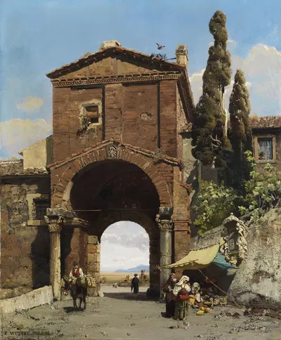 Римская арка с видом на Кампанию by Карл Вутке, 1886 — digital art print download