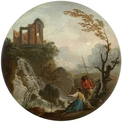 Fishing couple by Charles-François Lacroix — digital art print download
