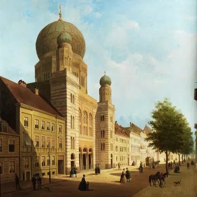 The Synagogue on Oranienburger Strasse, Berlin by Emile Pierre Joseph de Cauwer, 1865 — digital art print download