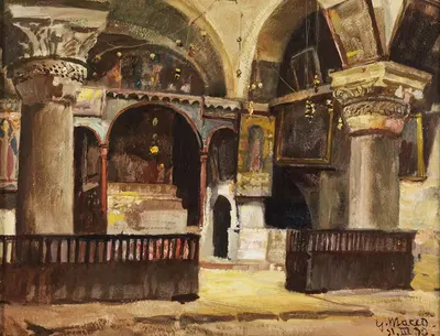 Blick in die Helenenkapelle der Grabeskirche by Georg Macco, 1930 — digital art print download
