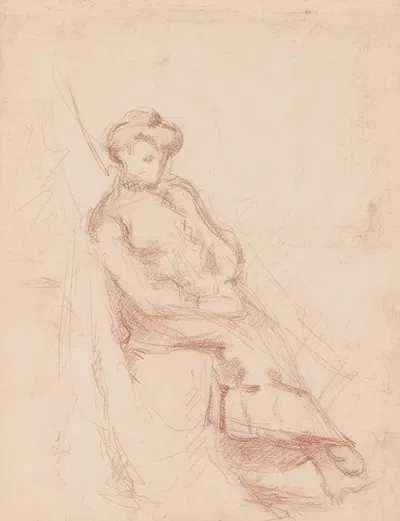 Seated Woman by Жюль Шмальцигауг — digital art print download