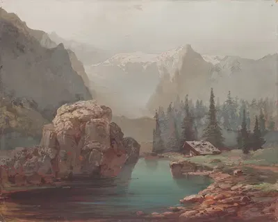 Горный пейзаж с озером by Йозеф Навратил, 1843-1855 — digital art print download