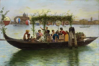 На празднике Искупителя by Луиджи Пастега, 1904 — digital art print download