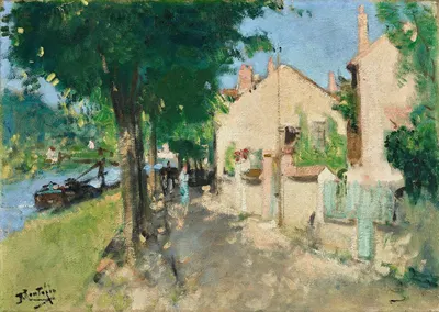 Le quai de la Croix Blanche, Saint Mammès by Pierre-Eugène Montézin — digital art print download