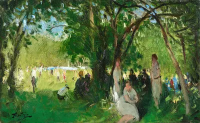 Au bois de Boulogne by Pierre-Eugène Montézin, 1920 — digital art print download