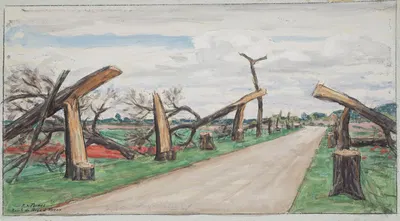 Дорога от Руа к Нуа; срубленные деревья by Рене Франсуа Ксавье Прине, 1917 — digital art print download