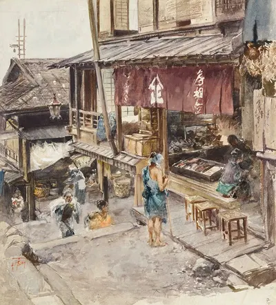 Улица в Икао, Япония, III by Роберт Фредерик Блум, 1890 — digital art print download