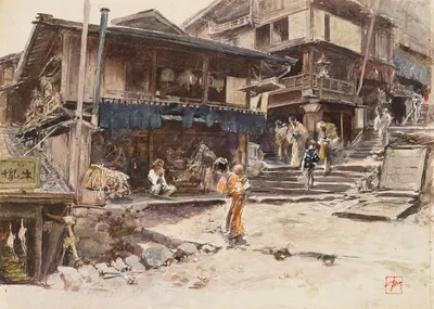 Улица в Икао, Япония by Роберт Фредерик Блум, 1890 — digital art print download
