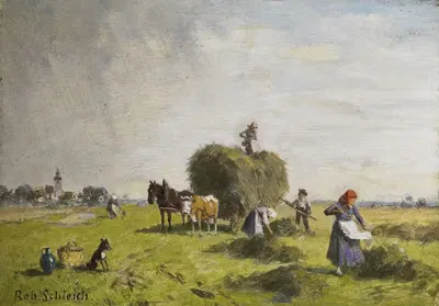 На сборе сена by Роберт Шляйх — digital art print download