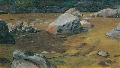 Скалы в ручье by Антон Иосиф фон Кеннер, 1904 — digital art print download