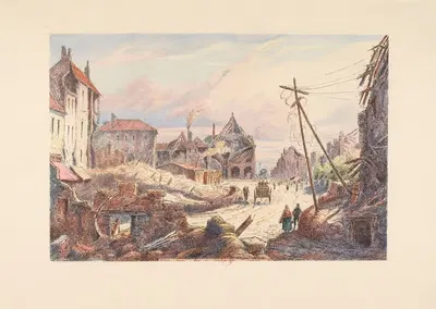 Пэрон – Площадь мэрии by Э. Татен, 1920 — digital art print download