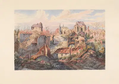 Монтдидье – общий вид by Э. Татен, 1920 — digital art print download