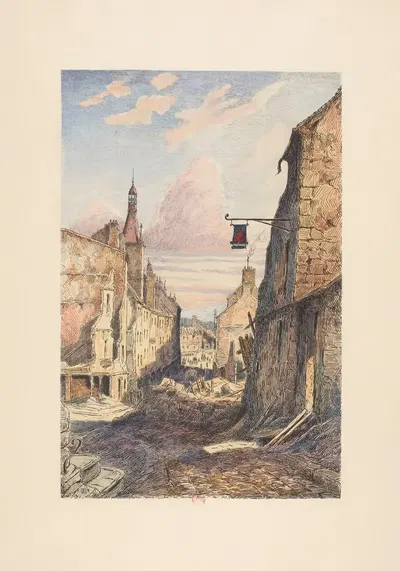 Шато-Тьерри – улица маршала Петиена by Э. Татен, 1920 — digital art print download