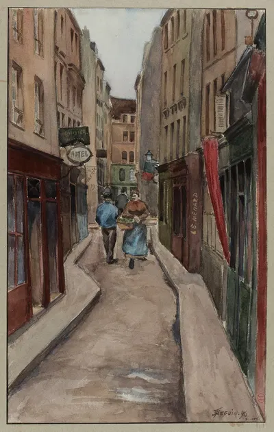 Улица Жоффруа Л'Анжевен, от улицы Темпл до улицы Бобур by Ф. Сеган, 1896 — digital art print download