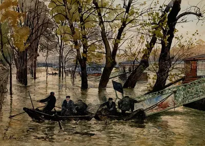Сена біля Пон-Неф під час повені 1896 року by Анри Лоран Мурен, 1896 — digital art print download
