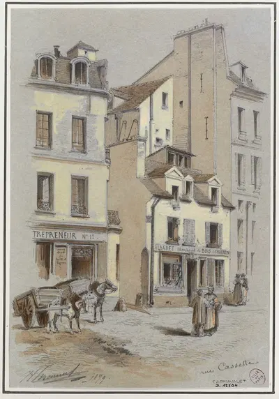 11 и 13 rue Cassette, 6-й округ by Жюль-Адольф Шовен, 1879 — digital art print download