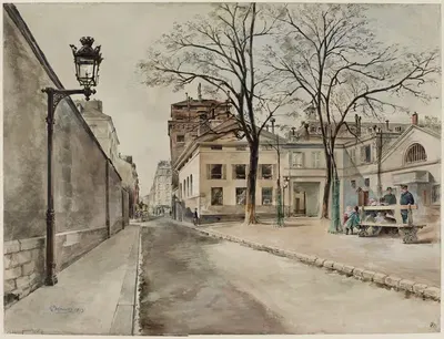 Тюрьма Сент-Пелаж rue de la Clef в 1895 году, 5-й округ by Жюль-Адольф Шовен, 1895 — digital art print download