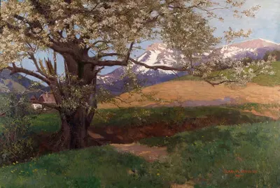 Blühender Kirschbaum by Karl Maria Schuster, 1905-1906 — digital art print download