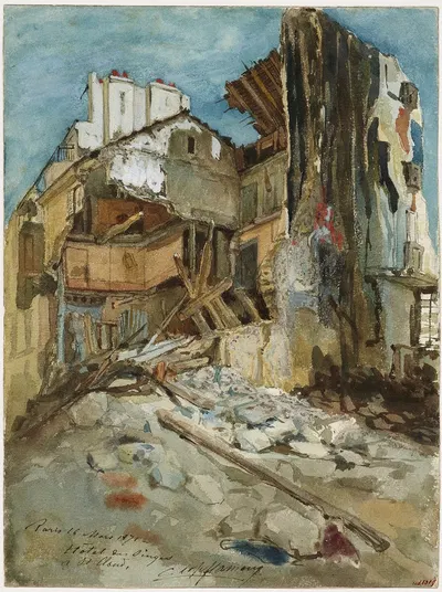 Отель обезьян в Сент-Клу by Леопольд Фламен, 1871 — digital art print download