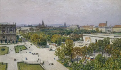 Вид на кольцо против ратуши и парламента by Максимилиан Суппанчич, 1911 — digital art print download