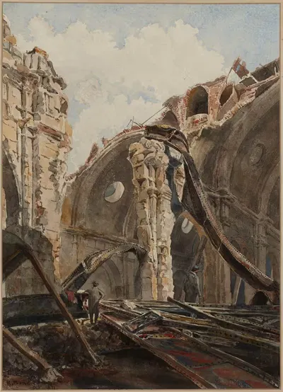 Дворец правосудия после пожара 1871 года by Ричард Фене Спайерс, 1871 — digital art print download