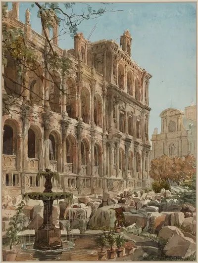 Руины фасада Ратуши в 1871 году. by Ричард Фене Спайерс, 1871 — digital art print download