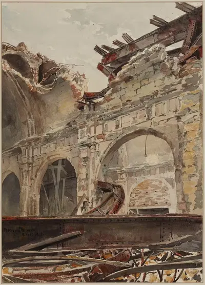 Руины Дворца правосудия, зал потерянных шагов, после пожара 1871 года by Ричард Фене Спайерс, 1871 — digital art print…