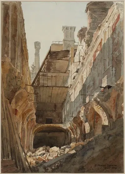 Руины дворца Тюильри, салон Дианы, в 1871 by Ричард Фене Спайерс, 1871 — digital art print download
