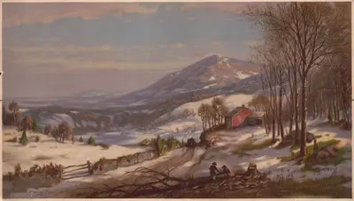 Заготовка дров зимой by Уильям Харринг, 1870 — digital art print download