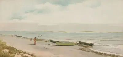 Пляж на отливе, Чатем, Массачусетс by Уильям Ньютон Бартоломью, 1892 — digital art print download