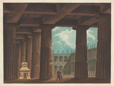 Атриум рядом с дворцом Черуоне by Алессандро Санкирико, 1812 — digital art print download