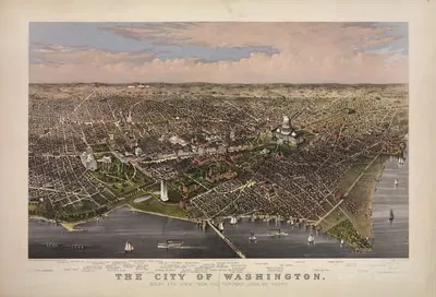 The City of Washington birds-eye view from the Potomac-looking north by Charles Richard Parsons, 1880 — digital art print…