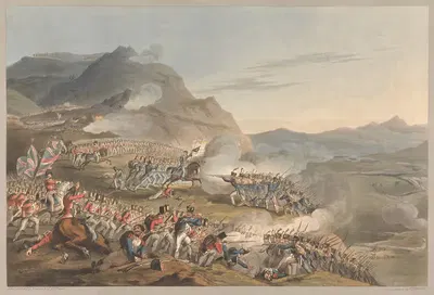 Battle of Sierra de Basaco above St. Antonio de Cantaro by Charles Turner, 1810 — digital art print download